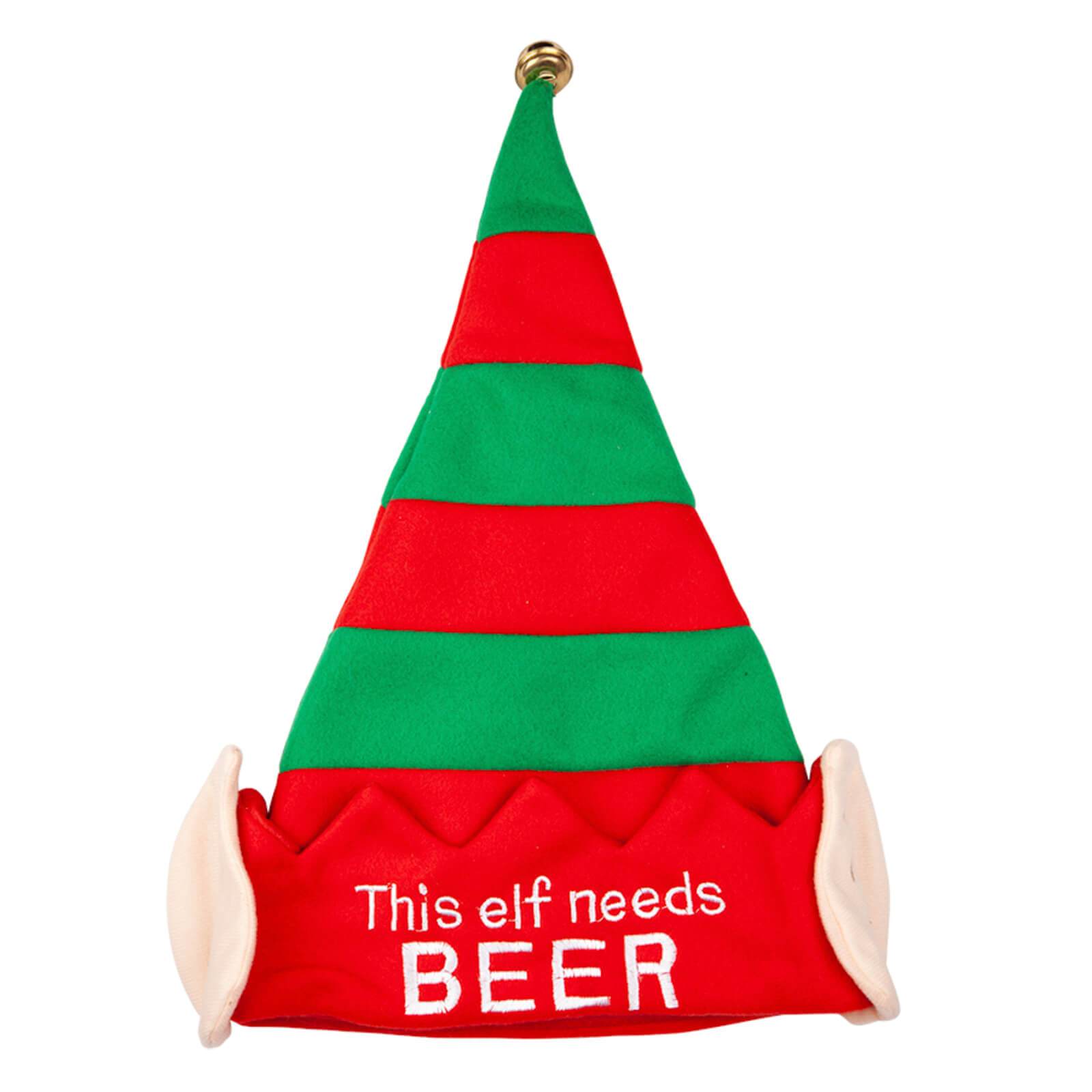 Mr Crimbo Adults Novelty Christmas Hat Elf Beer Gin Slogan - MrCrimbo.co.uk -WKDXM-4668 - Beer -christmas elf